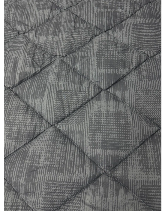 Clasy %100 Pamuk Ranforce Tek kişilik Yorgan Çift Taraflı Yeşil-Beyaz-Gri Çiçekli-Düz Desen