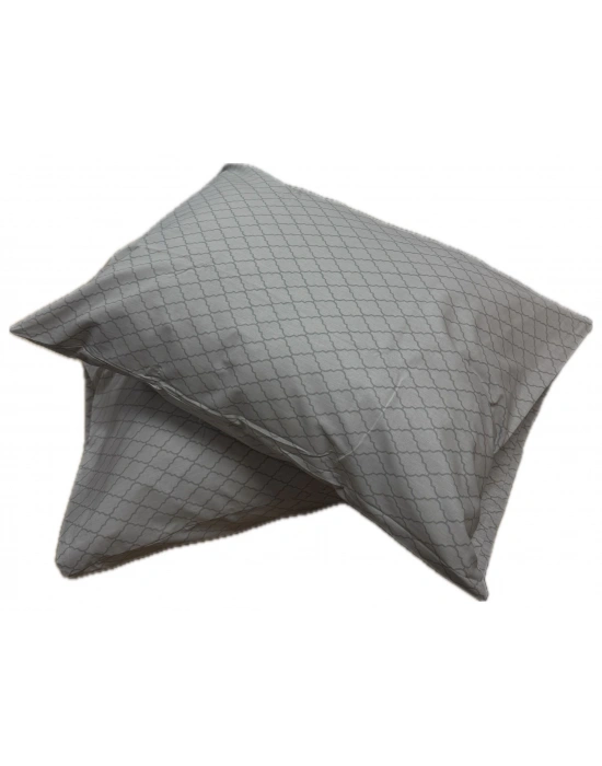 Clasy Ranforce %100 Pamuk 2 Adet Yastık Kılıfı Çizgili Desenli Gri