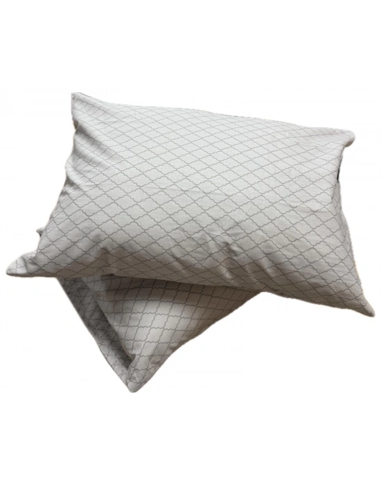 Clasy Ranforce %100 Pamuk 2 Adet Yastık Kılıfı Çizgili Desenli Gri