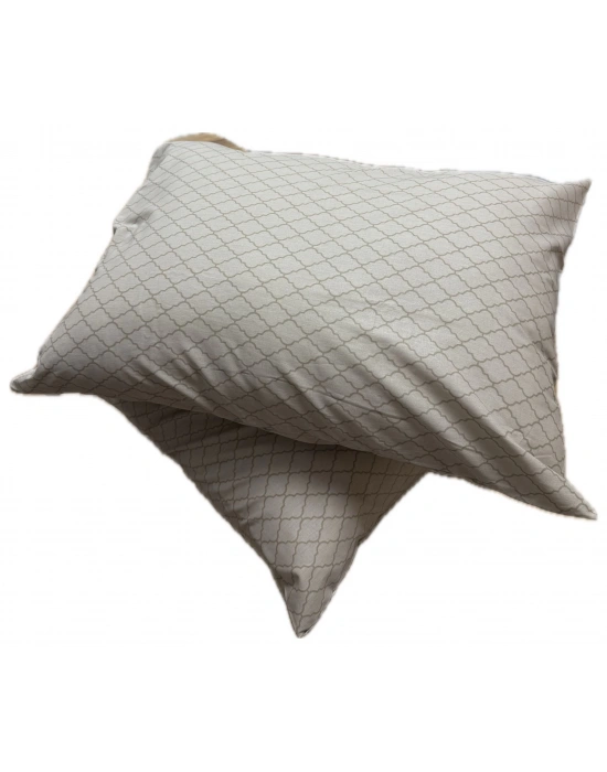 Clasy Ranforce %100 Pamuk 2 Adet Yastık Kılıfı Çizgili Desenli Kahverengi