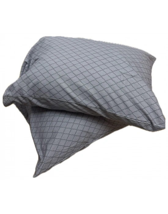 Clasy Ranforce %100 Pamuk 2 Adet Yastık Kılıfı Çizgili Desenli Mavi