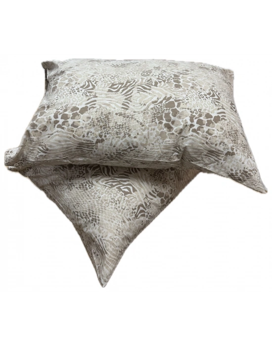 Clasy Ranforce %100 Pamuk 2 Adet Yastık Kılıfı Desenli Kahverengi