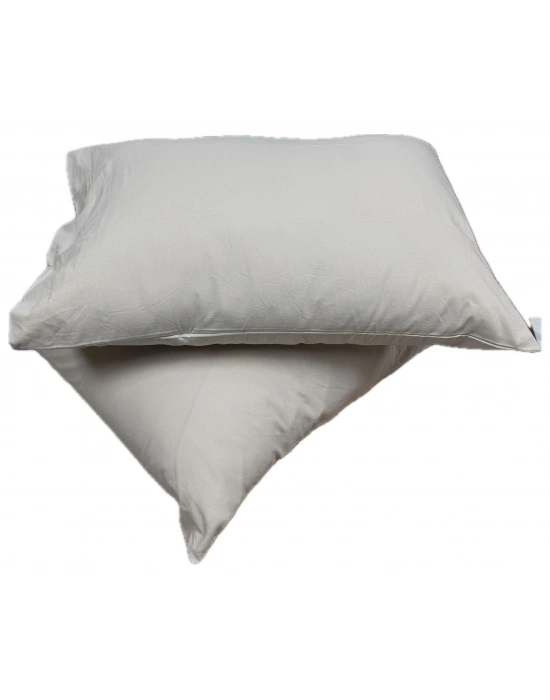 Clasy Ranforce %100 Pamuk 2 Adet Yastık Kılıfı Düz Krem