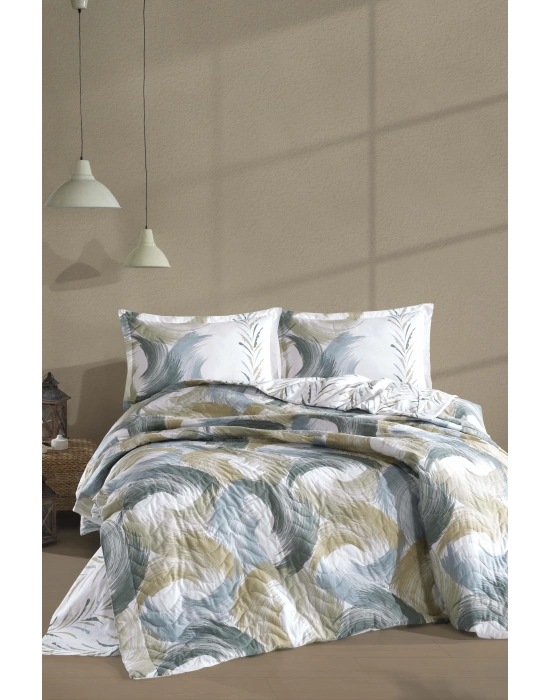 Clasy Ranforce %100 Pamuk Çift Kişilik Dört Mevsim Set Estiva V1 Yeşil