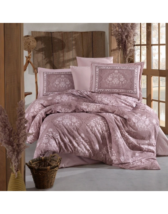 Clasy Ranforce %100 Pamuk Çift Kişilik Nevresim Takımı Zahara V1 Kahve