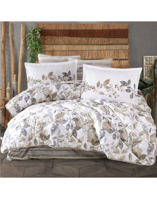 Clasy Ranforce %100 Pamuk Çift Kişilik Yorgan Seti Azura V1 Bej