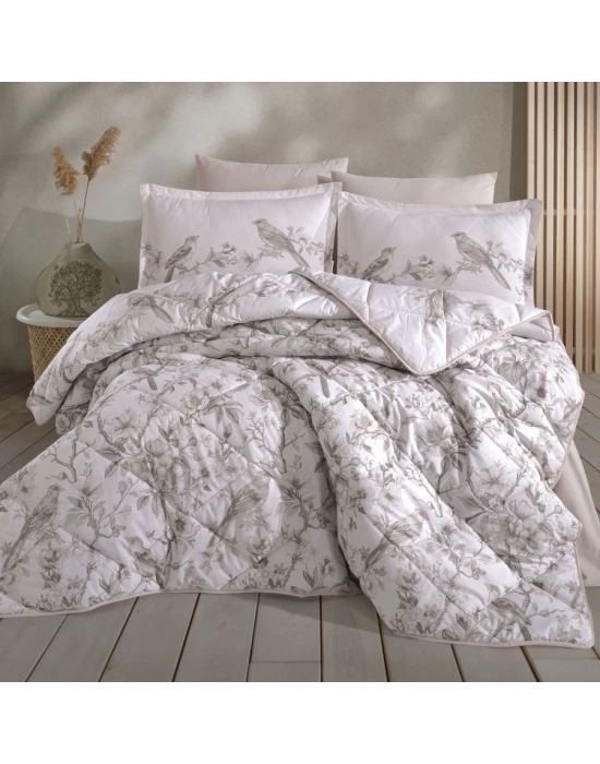 Clasy Ranforce %100 Pamuk Çift Kişilik Yorgan Seti Mevlin V1 Bej