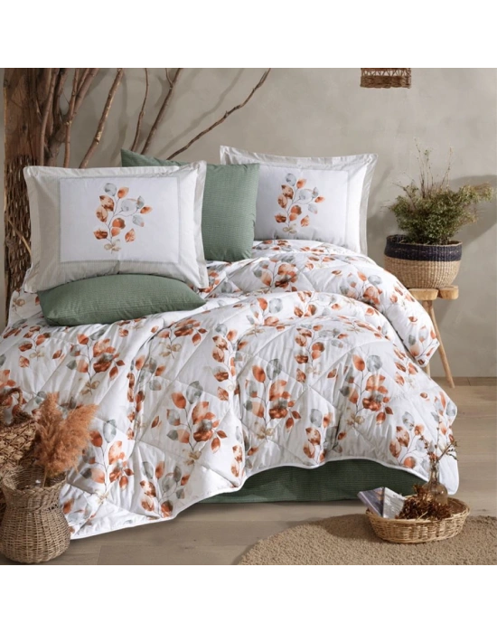 Clasy Ranforce %100 Pamuk Çift Kişilik Yorgan Seti Ruska V1 Mint