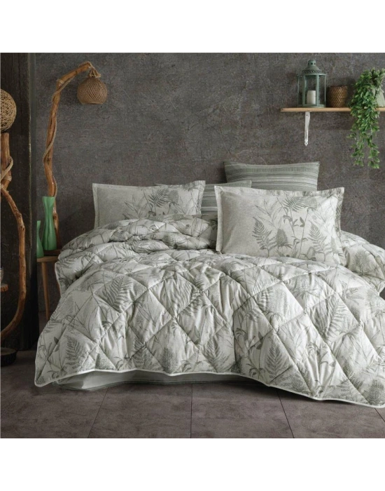 Clasy Ranforce %100 Pamuk Çift Kişilik Yorgan Seti Tuva V1 Yeşil