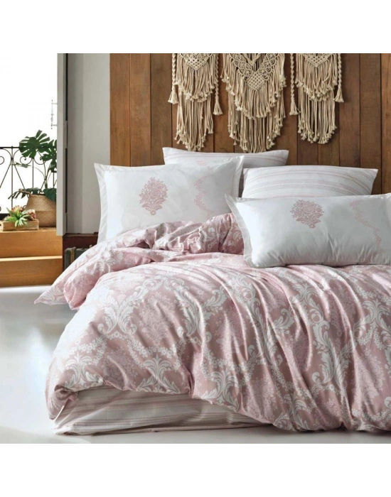 Clasy Ranforce %100 Pamuk Nevresim Takımı Tek Kişilik Fiorita V1 Pembe