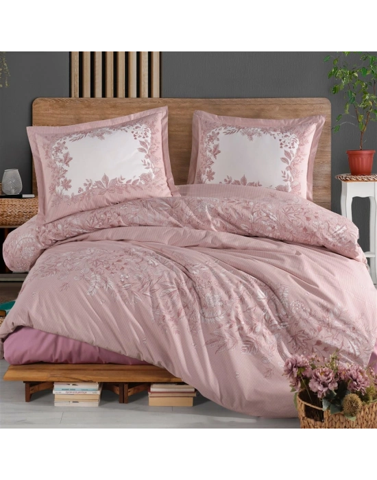 Clasy Ranforce %100 Pamuk Nevresim Takımı Tek Kişilik Serel V1 Pembe