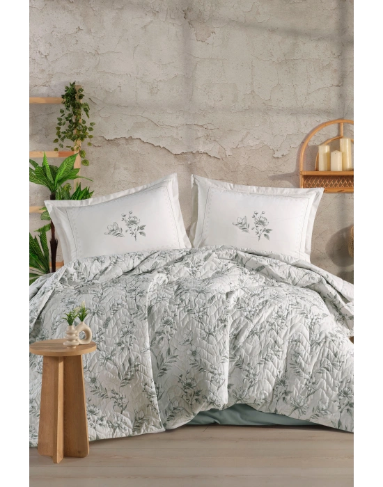 Clasy Ranforce %100 Pamuk Tek Kişilik Dört Mevsim Set Bloomera Mint