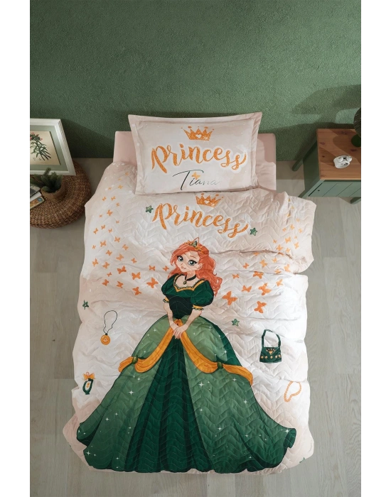 Clasy Ranforce %100 Pamuk Tek Kişilik Dört Mevsim Set Tiana V1 Taş Rengi