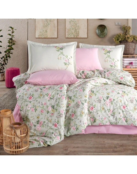 Clasy Ranforce %100 Pamuk Tek Kişilik Nevresim Elara V1 Adaçayı