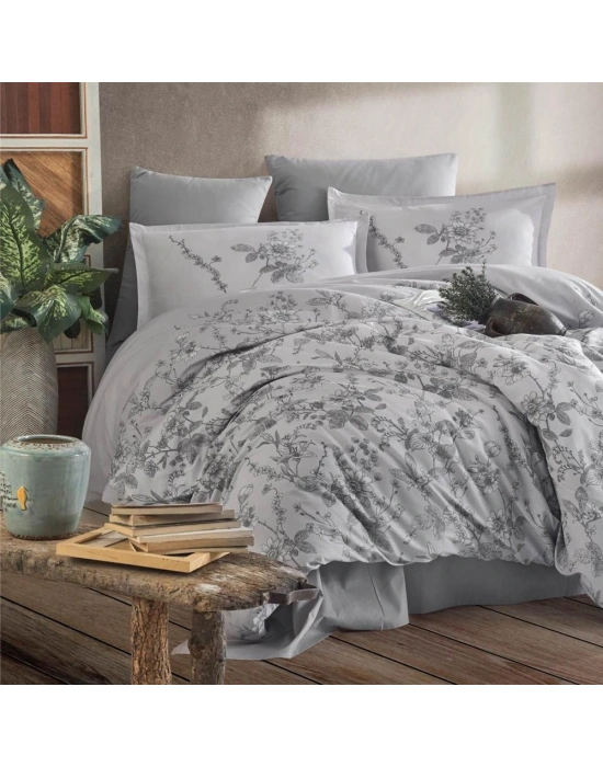 Clasy Ranforce %100 Pamuk Tek Kişilik Nevresim Messina V1 Gri