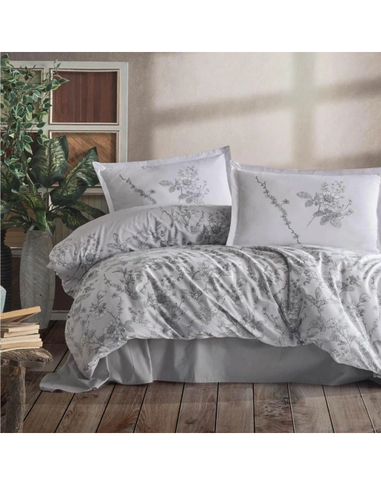 Clasy Ranforce %100 Pamuk Tek Kişilik Nevresim Messina V1 Gri