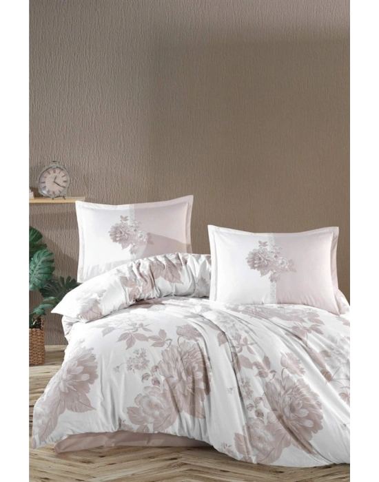 Clasy Ranforce %100 Pamuk Tek Kişilik Nevresim Rohan V2 Bej