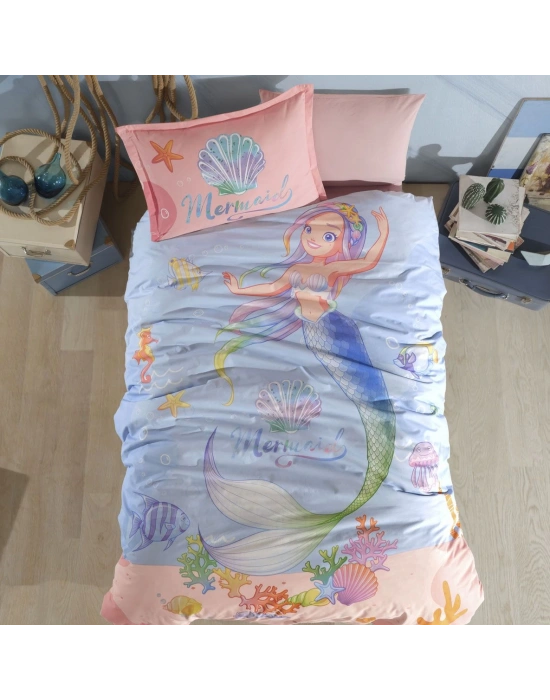 Clasy Ranforce %100 Pamuk Tek Kişilik Nevresim Takımı Aria V1 Pudra