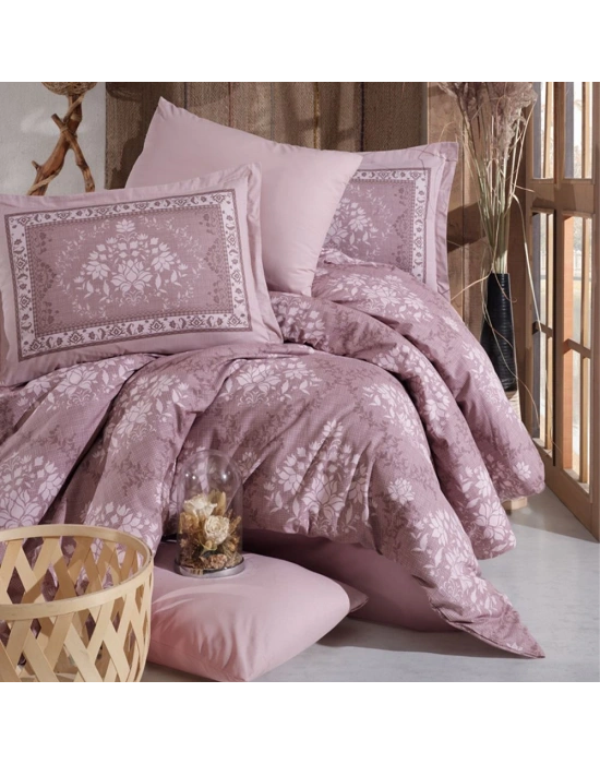 Clasy Ranforce %100 Pamuk Tek Kişilik Nevresim Zahara V1 Kahve