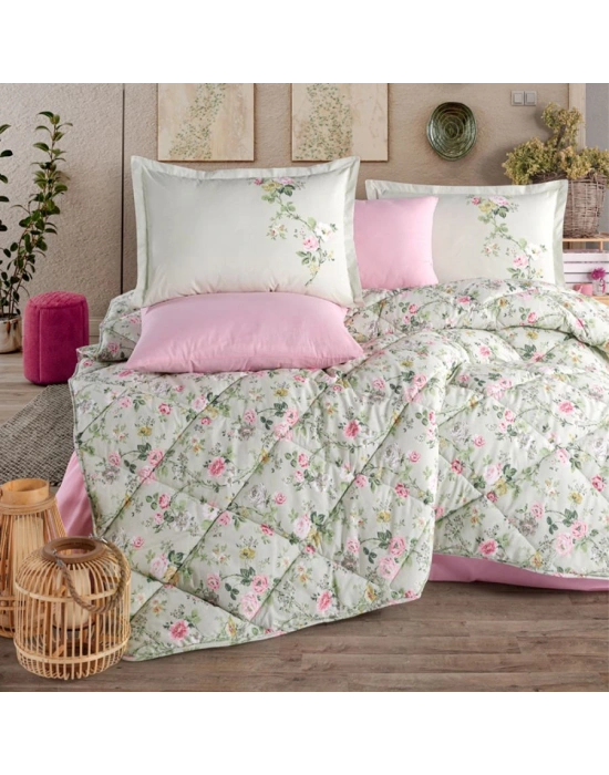 Clasy Ranforce %100 Pamuk Tek Kişilik Yorgan Seti Elara V1 Adaçayı Rengi