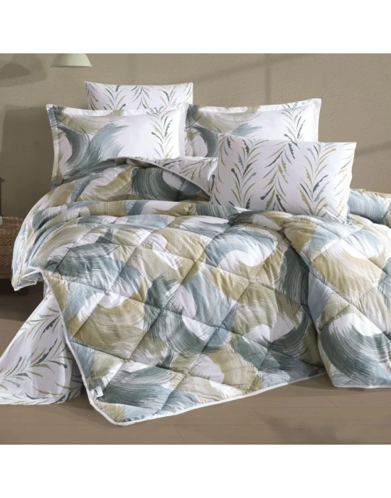 Clasy Ranforce %100 Pamuk Tek Kişilik Yorgan Seti Estiva V1 Yeşil