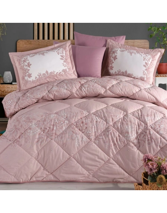 Clasy Ranforce %100 Pamuk Tek Kişilik Yorgan Seti Serel V1 Pembe