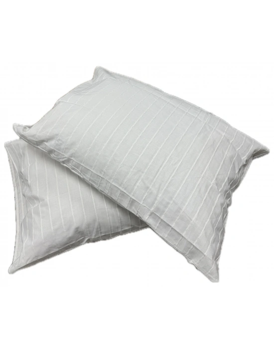 Clasy Ranforce 2 Adet Melkor Yastık Kılıfı Nakışlı Renk Beyaz