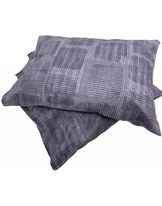 Clasy Ranforce 2 Adet Yastık Kılıfı Çizgili Desenli Gri