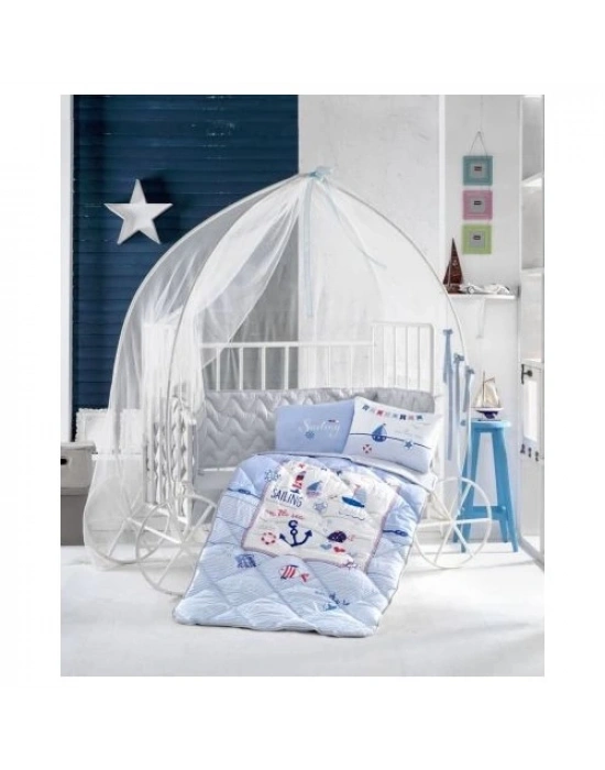 Clasy Ranforce Bebek Uyku Seti Sailing Fish V1 Mavi