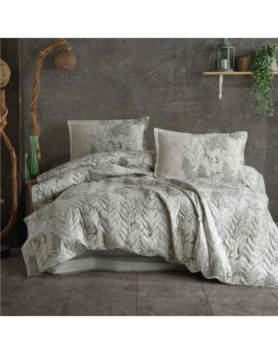 Clasy Ranforce Çift Kişilik Dört Mevsim Set Tuva V1 Yeşil