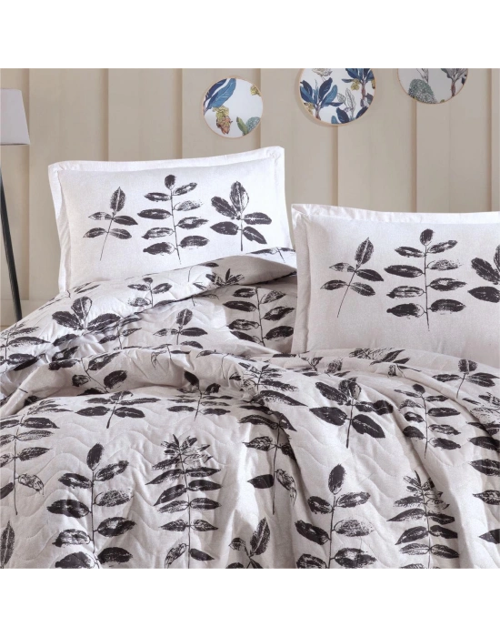 Clasy Ranforce Dört Mevsim Çift Kişilik Set Hafsa V1 Antrasit