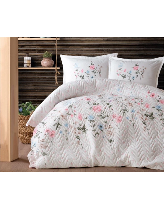 Clasy Ranforce Dört Mevsim Çift Kişilik Set Palitra V1 Pudra