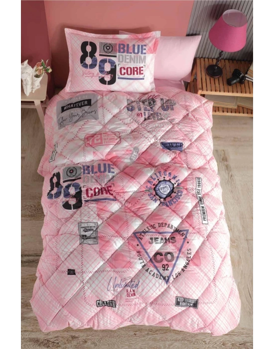 Clasy Ranforce Genç Uyku Seti Tek Kişilik Denim V1 Pembe