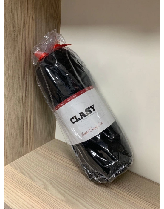 Clasy Ranforce Lastikli Çarşaf Seti Çift Kişilik Siyah