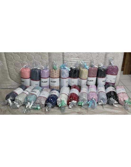 Clasy Ranforce Lastikli Çarşaf Seti Tek Kişilik Desenli Beyaz