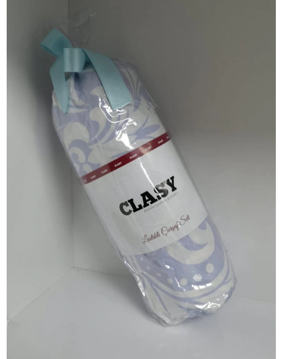 Clasy Ranforce Lastikli Çarşaf Seti Tek Kişilik Desenli Mavi