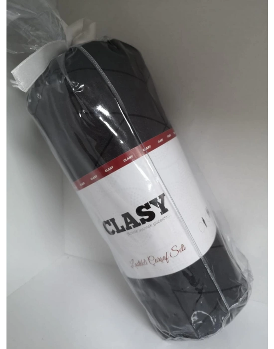 Clasy Ranforce Lastikli Çarşaf Seti Tek Kişilik Desenli Siyah
