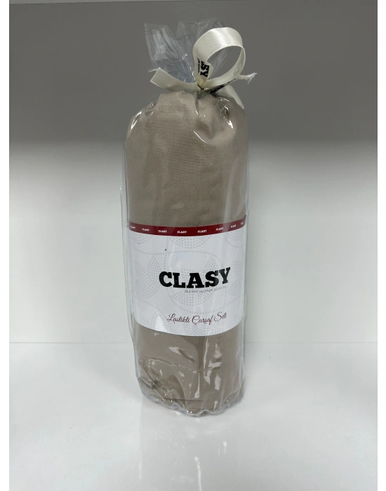 Clasy Ranforce Lastikli Çarşaf Seti Tek Kişilik Düz Açık Kahve