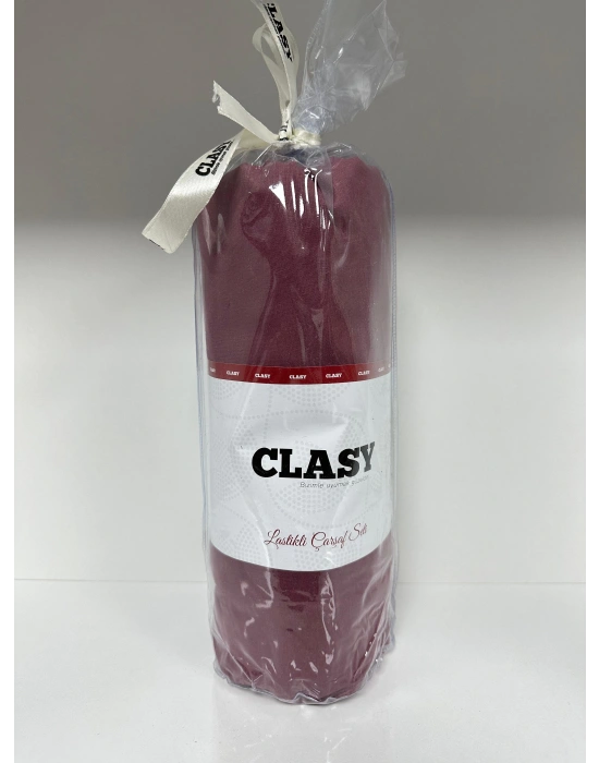 Clasy Ranforce Lastikli Çarşaf Seti Tek Kişilik Düz Bordo