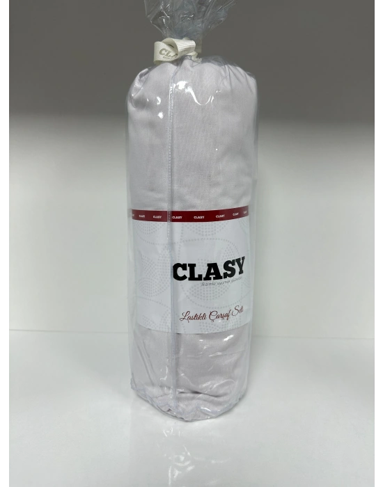 Clasy Ranforce Lastikli Çarşaf Seti Tek Kişilik Düz Gri