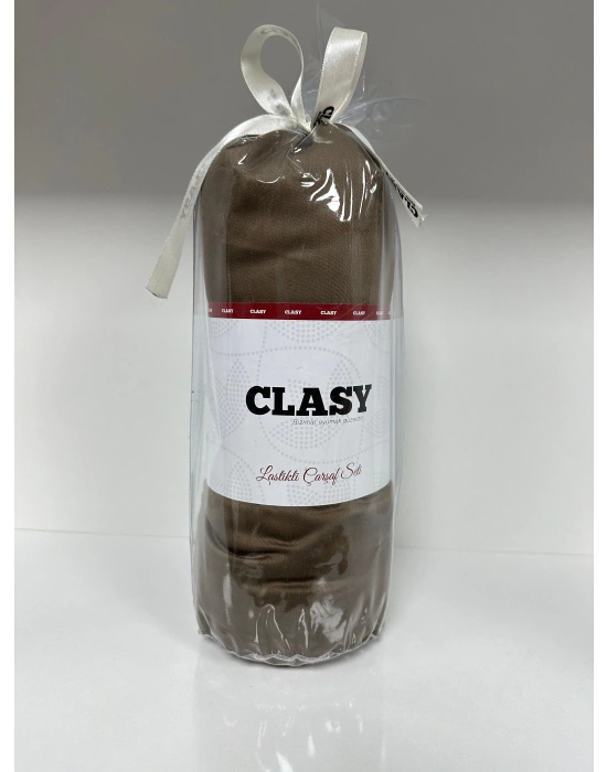 Clasy Ranforce Lastikli Çarşaf Seti Tek Kişilik Düz Kahverengi