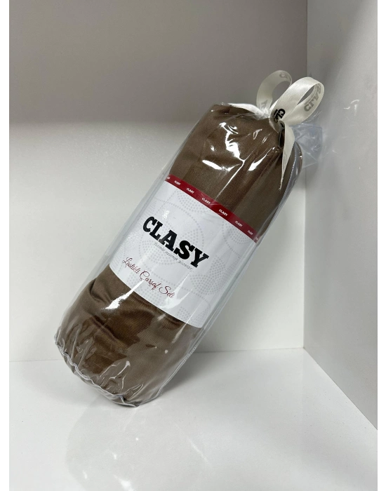 Clasy Ranforce Lastikli Çarşaf Seti Tek Kişilik Düz Kahverengi