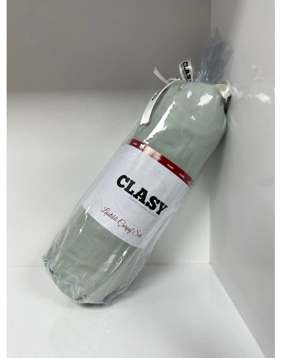 Clasy Ranforce Lastikli Çarşaf Seti Tek Kişilik Düz Kaktüs Yeşili