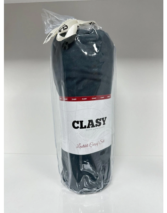 Clasy Ranforce Lastikli Çarşaf Seti Tek Kişilik Düz Lacivert