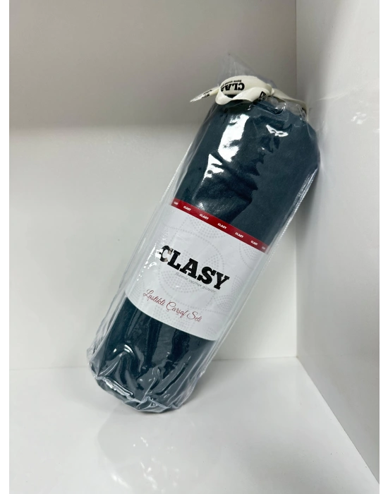 Clasy Ranforce Lastikli Çarşaf Seti Tek Kişilik Düz Lacivert