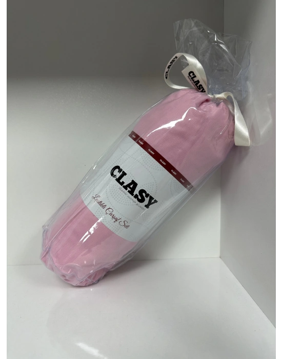 Clasy Ranforce Lastikli Çarşaf Seti Tek Kişilik Düz Pembe