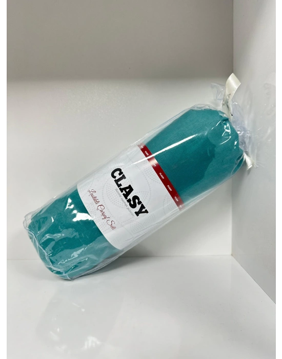 Clasy Ranforce Lastikli Çarşaf Seti Tek Kişilik Düz Su Yeşili