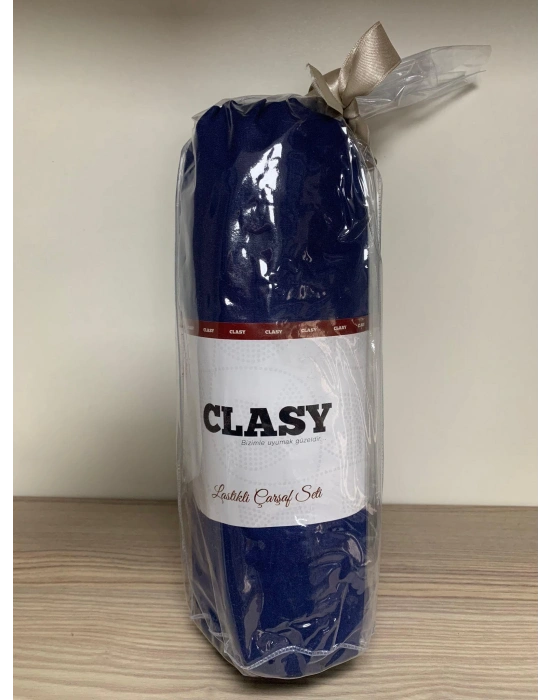 Clasy Ranforce Lastikli Çarşaf Seti Tek Kişilik Lacivert