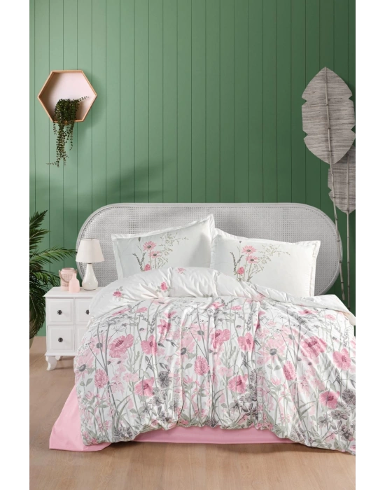 Clasy Ranforce Nevresim Takımı Çift Kişilik Angola V1 Pembe