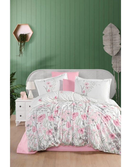 Clasy Ranforce Nevresim Takımı Çift Kişilik Angola V1 Pembe